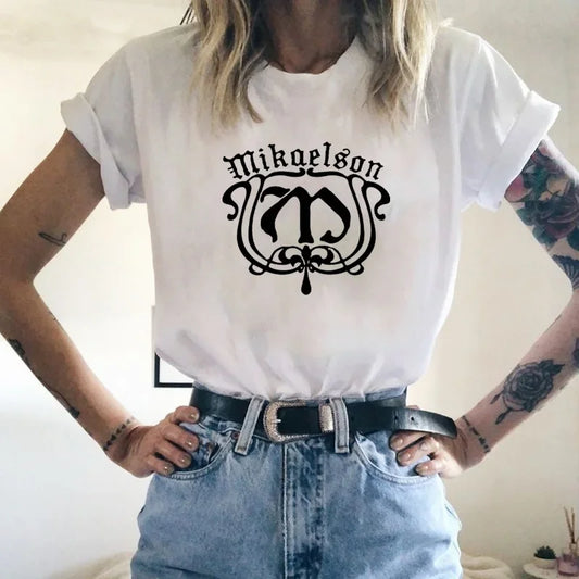 Casual O-neck Ladies Tees Top Shirt