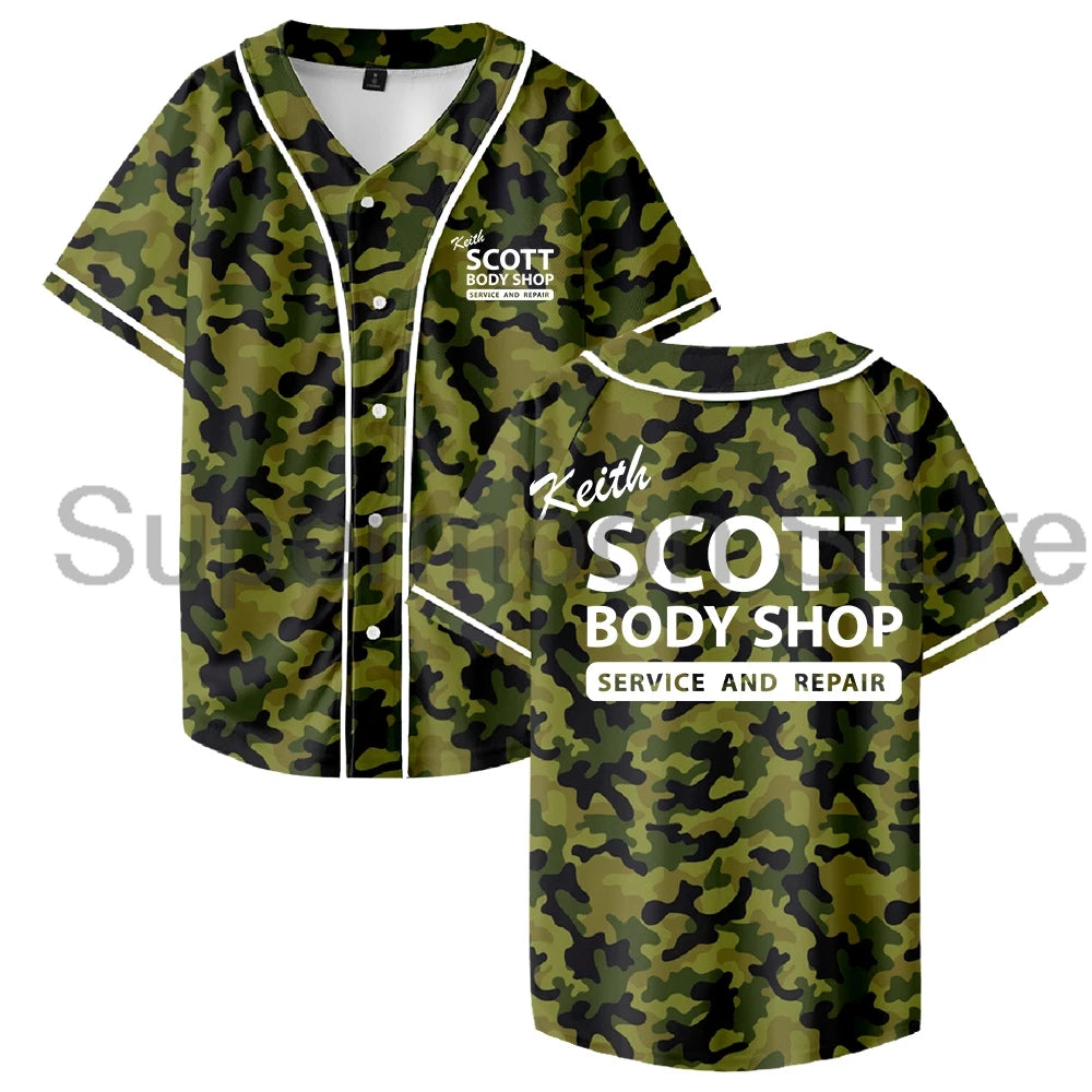 V-Neck Short Sleeve Button-up Shirts Men Women Streetwear Tops