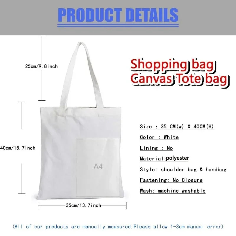 Shoulder Bag Casual Resuable Eco Canvas Shopping Bags
