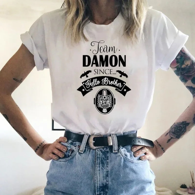 Casual O-neck Ladies Tees Top Shirt