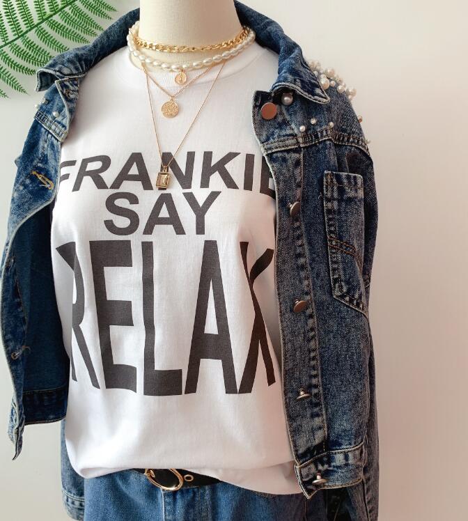 Frankie Say Relax Funny Letter Printed T-shirt