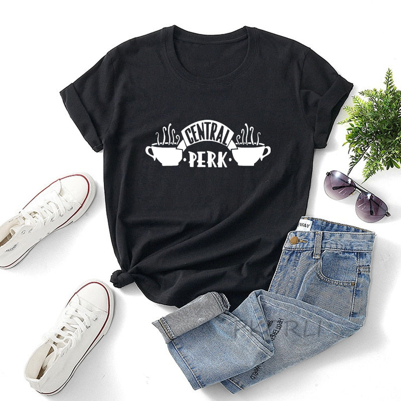 Central Perk Women Cotton Short Sleeve Graphic Tee Shirt