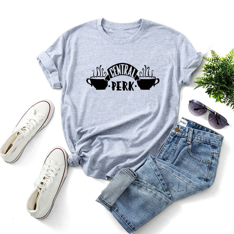 Central Perk Women Cotton Short Sleeve Graphic Tee Shirt