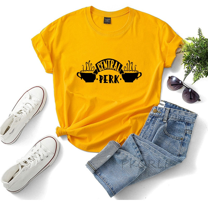 Central Perk Women Cotton Short Sleeve Graphic Tee Shirt