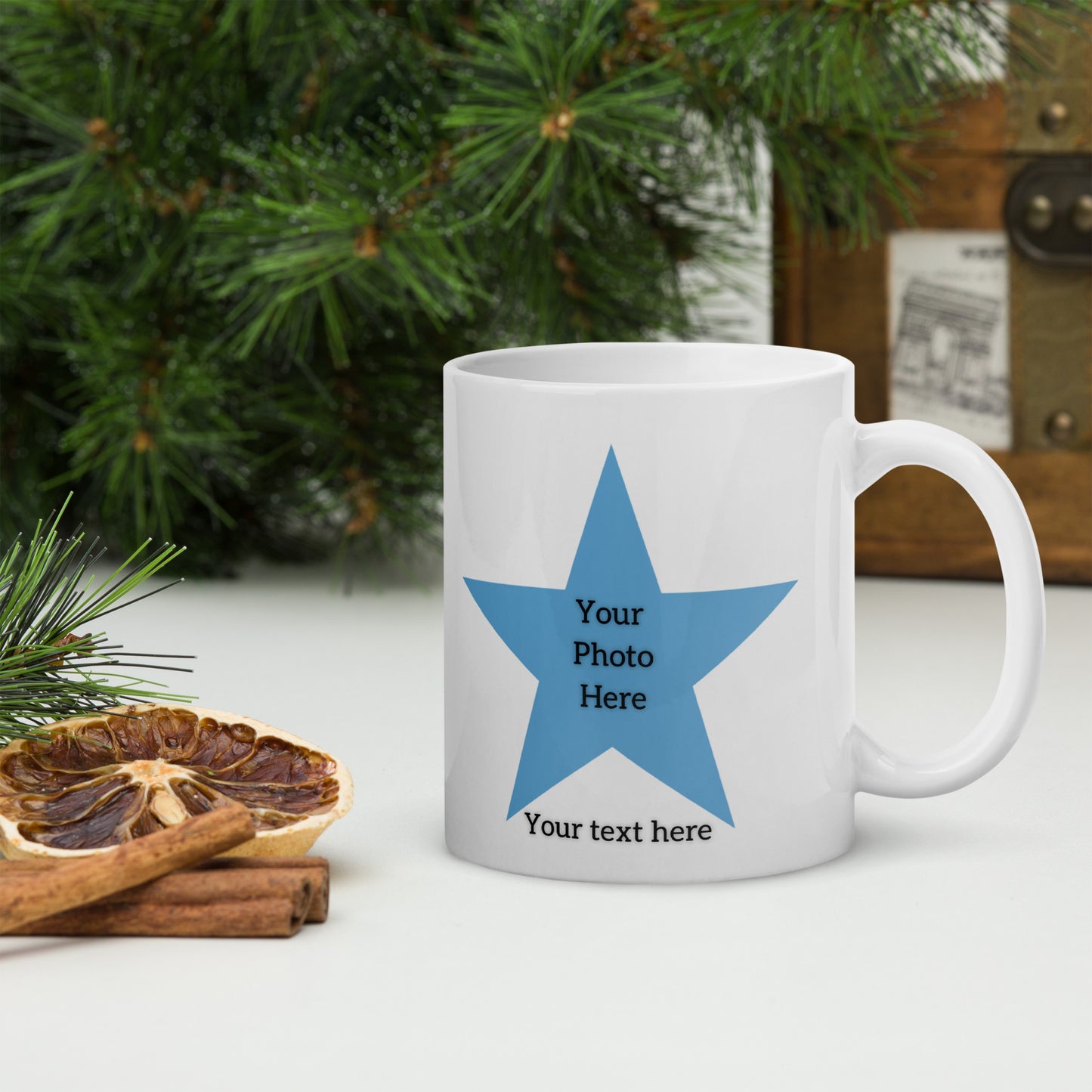 Customizable blue Star mug