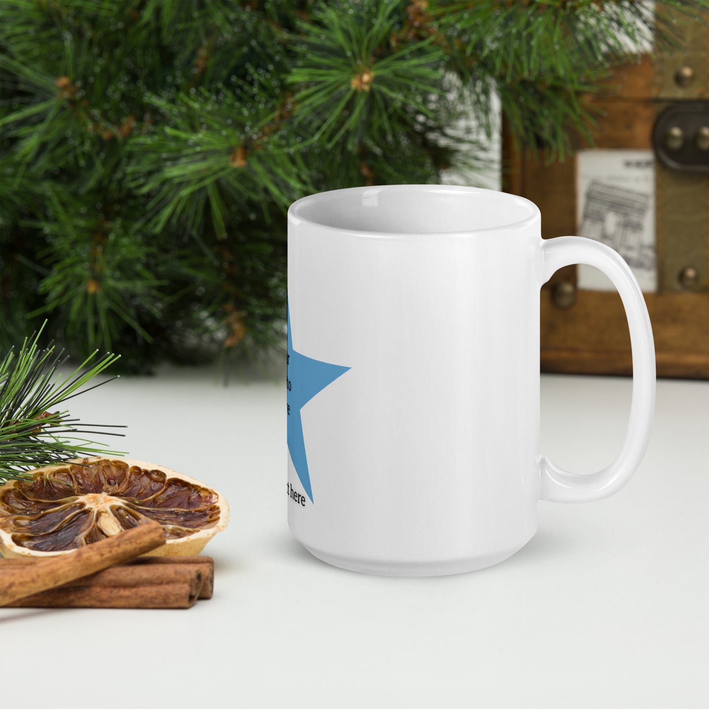 Customizable blue Star mug